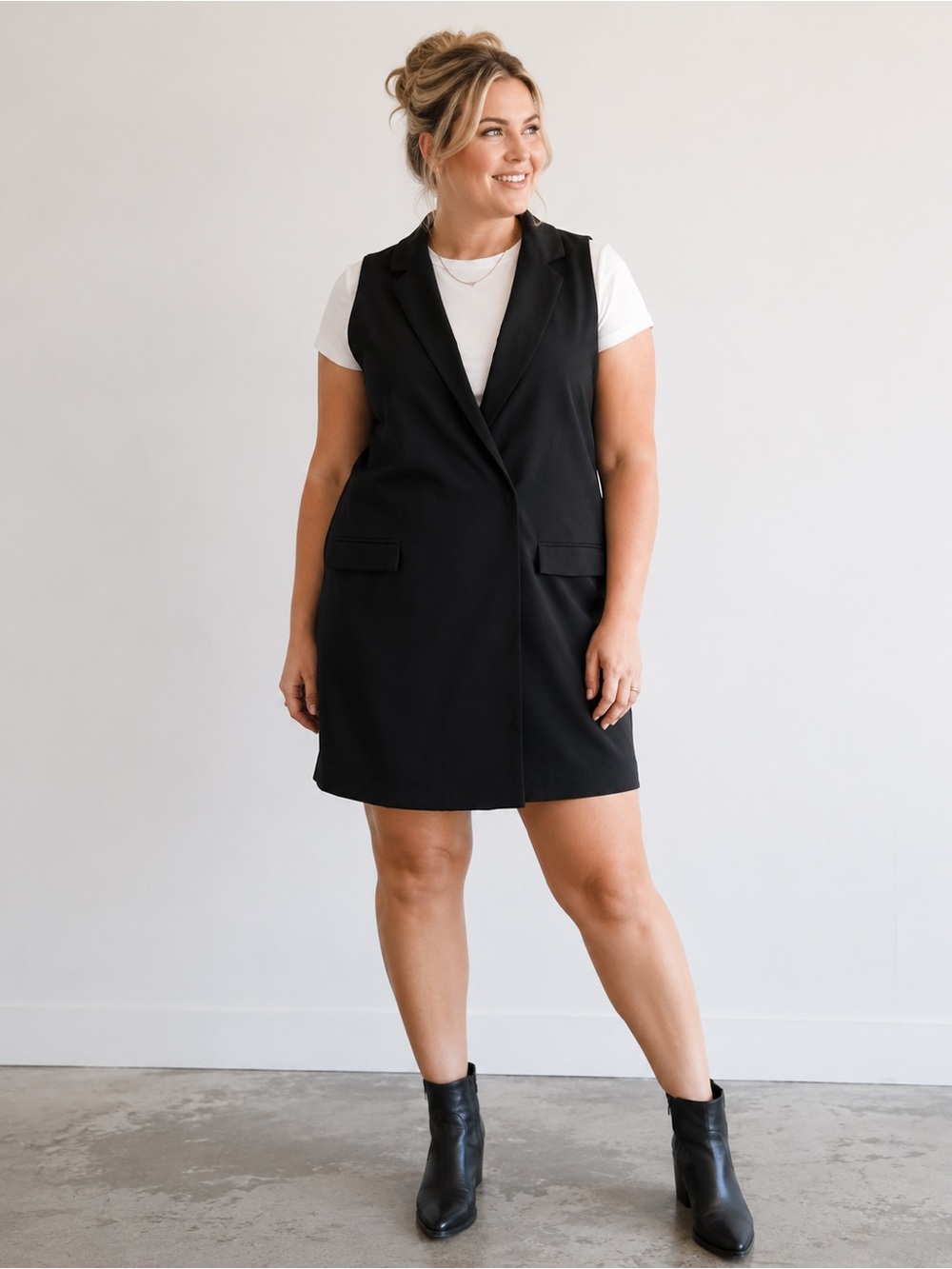 Anthropologie Black Sleeveless Blazer Dress XL NWT